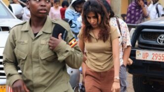 Some of the 231 foreign nationals detained during Uganda's crackdown on illegal immigrants and undocumented businesses in Kampala. (Photo: X/@ntvuganda)