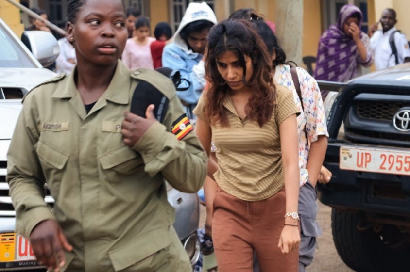 Some of the 231 foreign nationals detained during Uganda's crackdown on illegal immigrants and undocumented businesses in Kampala. (Photo: X/@ntvuganda)