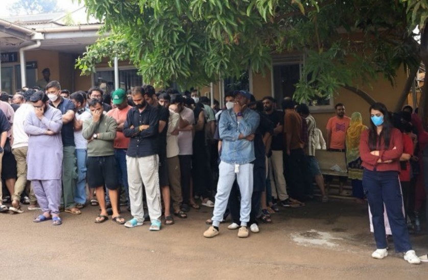 Some of the 231 foreign nationals detained during Uganda's crackdown on illegal immigrants and undocumented businesses in Kampala. (Photo: X/@ntvuganda)