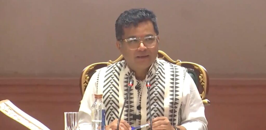 Union Minister of State Pabitra Margherita speaks at the Yuva Bharat Global Forum in Delhi, where he praised Eswatini as one of the most beautiful countries he has visited during his time in office. Photo credit: Screengrab: IANS/@ians_india
