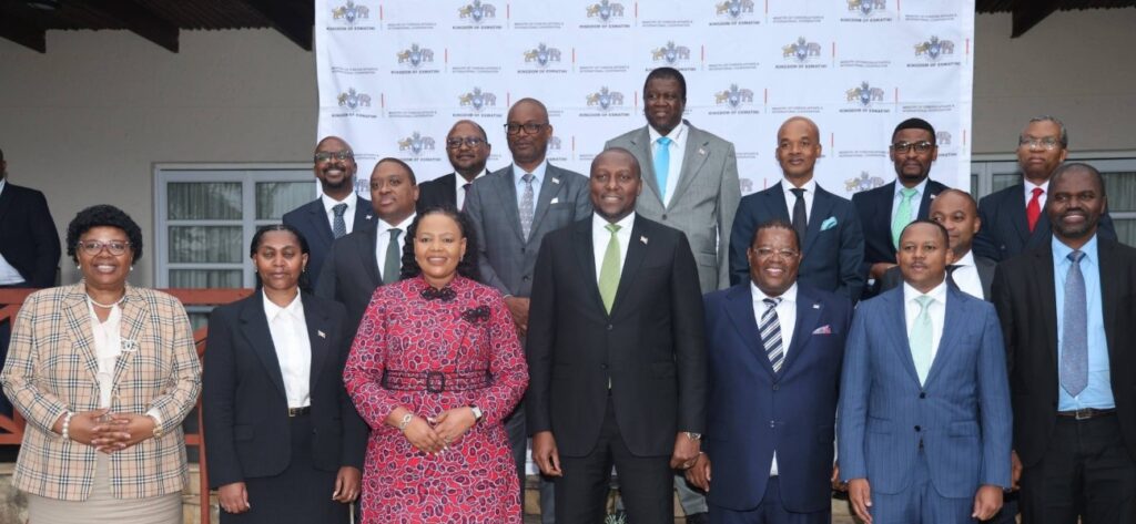 Prime Minister Russell Mmiso Dlamini joins Eswatini's ambassadors for a group photo at Royal Villas following the Government Consultative Meeting