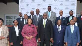 Prime Minister Russell Mmiso Dlamini joins Eswatini's ambassadors for a group photo at Royal Villas following the Government Consultative Meeting