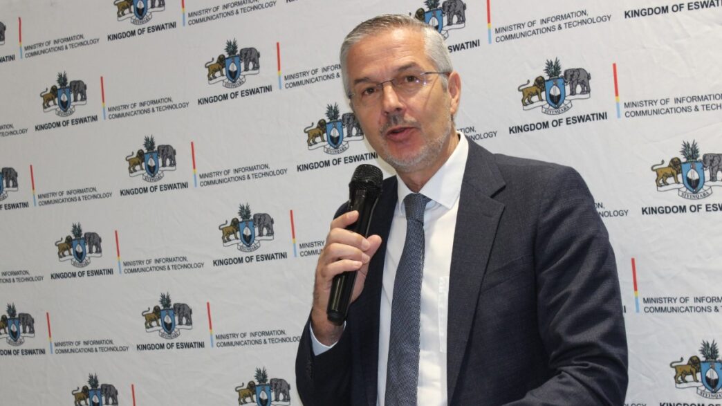 EU Ambassador to Eswatini Karsten Mecklenburg addresses delegates at the opening of a two-day national data policy stakeholders' workshop in Mbabane. Photo: EU Eswatini
