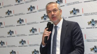 EU Ambassador to Eswatini Karsten Mecklenburg addresses delegates at the opening of a two-day national data policy stakeholders' workshop in Mbabane. Photo: EU Eswatini