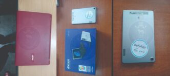 Recovered and missing electronic equipment including Lenovo tablets and laptops believed to have been stolen during a break in at St Joseph’s Primary School in Mafutseni.