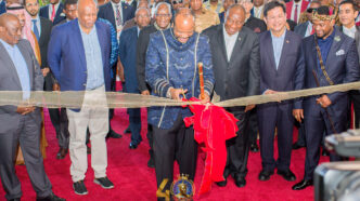 His Majesty King Mswati III cuts the ribbon to officially open the International Convention Centre (ICC) in Ezulwini on Saturday, April 25, 2026, in the company of South African President Cyril Ramaphosa, His Majesty King Letsie III of Lesotho, His Majesty King Misuzulu kaZwelithini of the Zulu Nation, and other distinguished dignitaries.