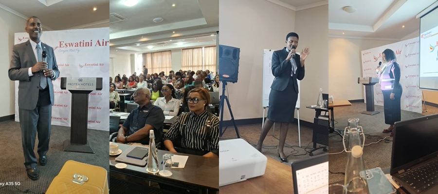 Eswatini’s High Commissioner to Zambia H.E. Ms Lindiwe Cynthia Kunene with Eswatini Air executives and travel trade officials during the Lusaka route engagement in Lusaka.