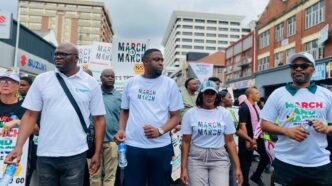 Marcn and March leader, Jacinta Ngobese-Zuma with other protesters