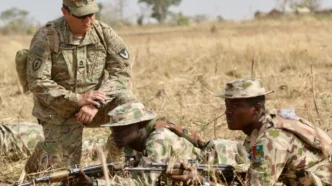Nigerian and United States Africa Command soldiers during a joint military operation