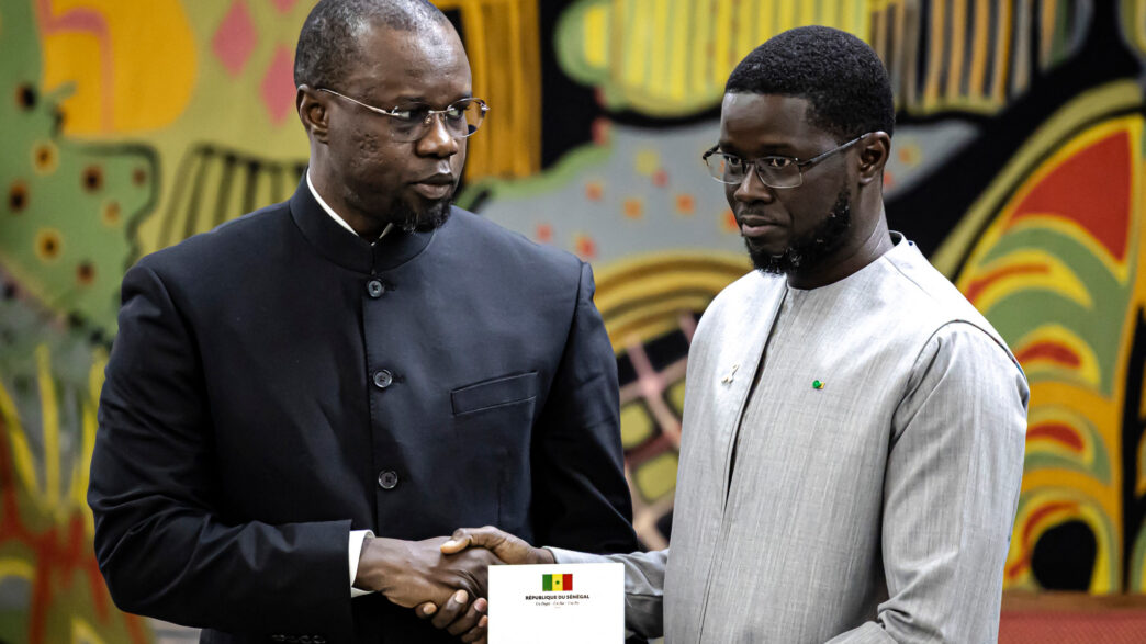 Discord has grown between Senegal's now-dismissed Prime Minister Ousmane Sonko (L) and President Bassirou Diomaye Faye (R) pictured during an 2025 event in Dakar. © Patrick Meinhardt, AFP