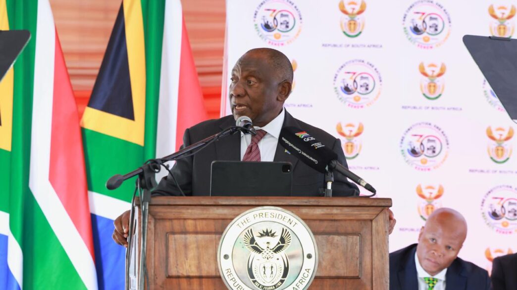 President Cyril Ramaphosa at the TRC Housing Reparations Launch, 7 April 2026. Photo: GCIS