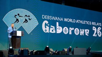 Botswana President Duma Boko officially opens the Debswana World Athletics Relays 2026 at the UB Indoor Sports Arena in Gaborone on Thursday, 1 May 2026. Photo: Government of Botswana