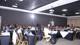 Participants follow proceedings during the IDCE Solar Indaba