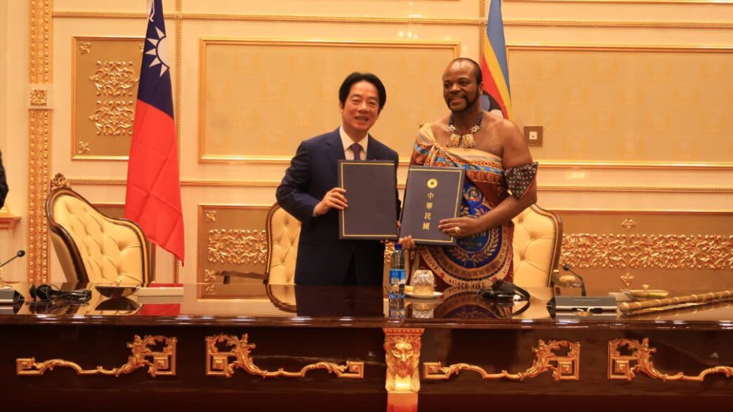 King Mswati III and Taiwan President Lai Ching-te pose together at Mandvulo Grand Hall during the latter's state visit to the Kingdom on Saturday. | Photo: Eswatini Financial Times