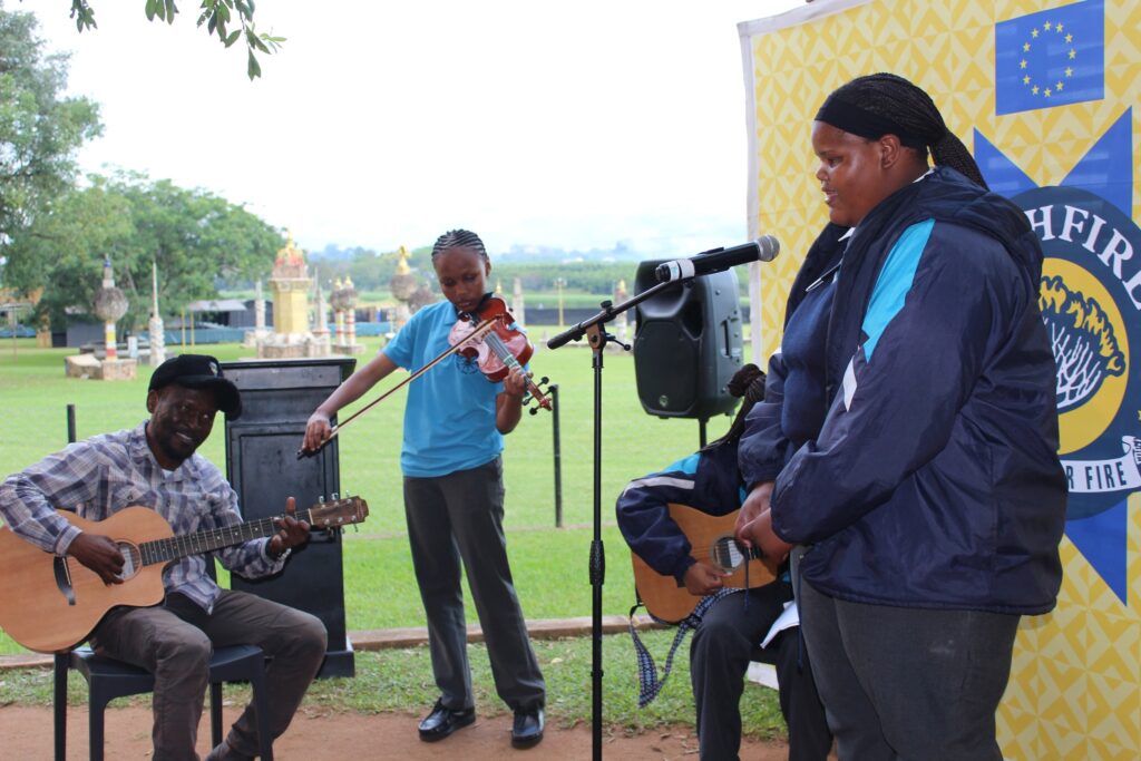 Learners take centre stage during the 2026 EU Bushfire Schools Festival launch at House on Fire in Malkerns