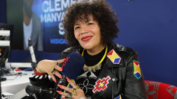 Maria McCloy pictured during her appearance on 702 on 7 May 2026, just days before her passing