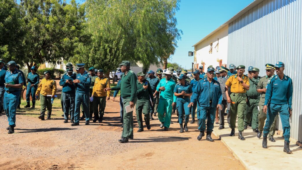 Representatives from SADC Corrections/Prisons/Penitentiary Services touring Hardap Correctional facility in Mariental, Namibia. Photo by HMCS