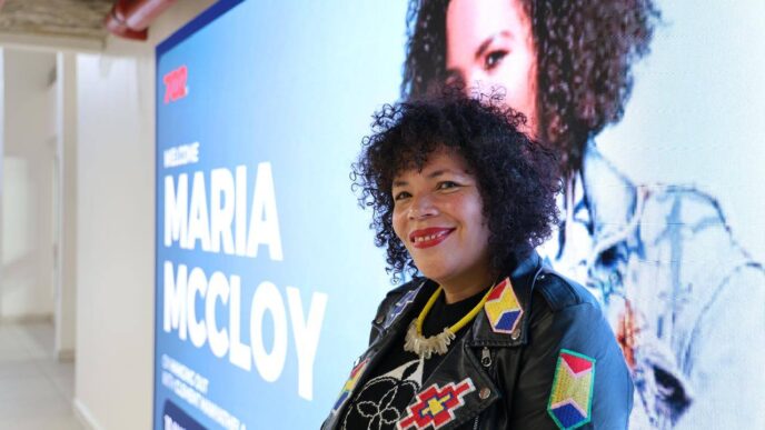 Maria McCloy pictured during her appearance on 702 on 7 May 2026, just days before her passing