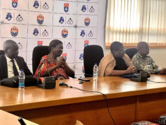 Ingwenyama Cup executives and officials pictured during a press conference ahead of the Culture Finals at Somhlolo National Stadium on Sunday,