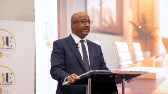 CBE Governor Dr. Phil Mnisi delivers the Annual Monetary Policy Statement at the CBE Complex in Mbabane on Thursday, 8 May 2026.