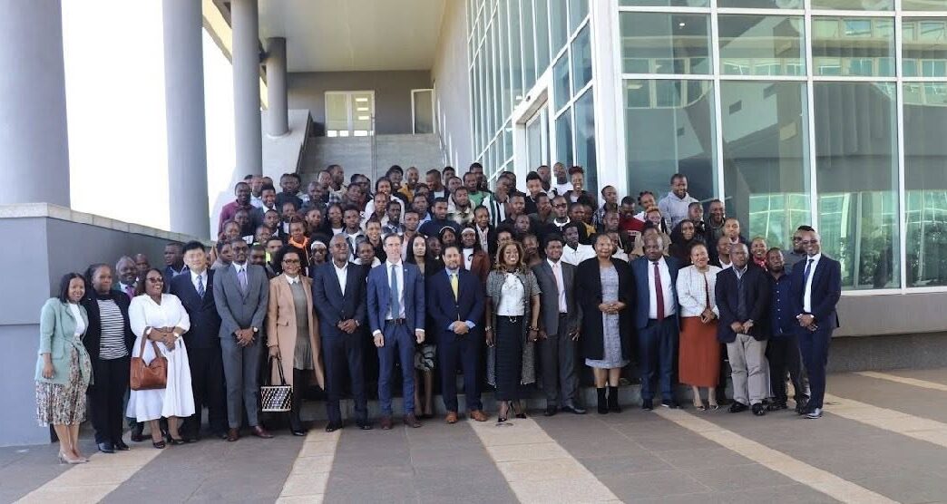 ICT Minister Savannah Maziya pictured with officials and participants at the launch of the Startup World Cup at the Royal Science and Technology Park on Monday 11 May 2026.