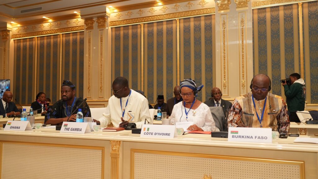Delegates from Ghana, The Gambia, Côte d'Ivoire and Burkina Faso follow proceedings during the African states brainstorming session at the ICC eZulwini Palazzo in Eswatini ahead of the 1st Africa-EU Parliamentary Assembly on Friday. Photo: OACPS Secretariat