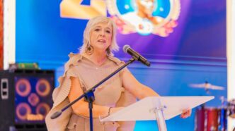 Hilde Vautmans, Vice-Chair of the DACP Delegation to the OACPS-EU Joint Parliamentary Assembly, addresses guests at the parliamentary dinner hosted by His Majesty King Mswati III at the Ezulwini Palazzo on Monday evening, where she called for a deeper partnership between Europe and Africa. (Picture: Supplied)