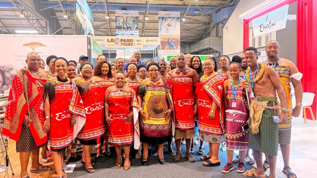 Tourism Minister Jane Mkhonta-Simelane and Eswatini Tourism Authority CEO Vusie Dlamini pictured with Team Eswatini at Africa's Travel Indaba 2026 in Durban this week. Photo by Eswatini Tourism