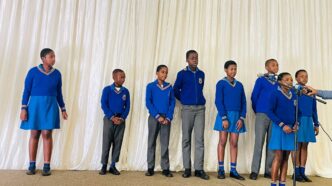 Learners attend the launch of the Ministry of Education and Training's Life Skills WhatsApp Chatbot