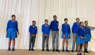 Learners attend the launch of the Ministry of Education and Training's Life Skills WhatsApp Chatbot
