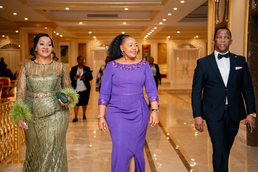 Minister Shakantu is pictured with Senate President Senator Pastor Lindiwe Dlamini and Speaker of the House of Assembly Hon. Jabulani Mabuza, who jointly hosted the first Africa-EU Parliamentary Assembly in the Kingdom.