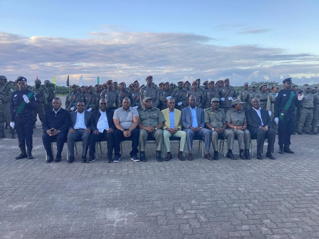 Royal Eswatini Police Service National Commissioner Manoma Vusie Masango at Mozambique's National Police Day celebrations held at the Police Recruit Training School in Matalana