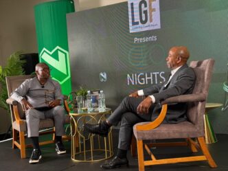 Globally recognised business leader Professor Bonang Mohale in conversation with Nyimpini Mabunda during the CEO Nights Podcast session held at Mountain View Hotel.