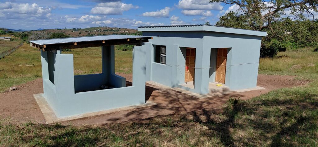 One of the four newly constructed houses handed over to vulnerable beneficiaries under the decent housing initiative by Deputy Prime Minister Thulisile Dladla in collaboration with the National Disaster Risk Management Authority in Mayiwane on Wednesday.