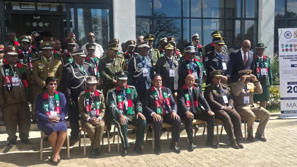 His Majesty's Correctional Services Deputy Commissioner General Bongani Khumalo (centre) with delegates attending the SADC Heads of Corrections/Prisons/Penitentiary Services Annual Conference in Salima, Malawi.