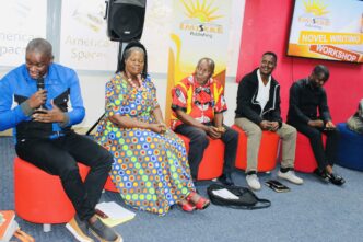 Panellists at the Imisebe Publishing Novel Writing Workshop held on 12 May 2026, including Thembikile Msibi, Saleyendvwa Magagula, Dr Sarah Mkhonza, Wandile Mathonsi, Sandile Mathonsi and Musa Nxumalo, share their writing journeys with participants. Photo: Imisebe Publishing