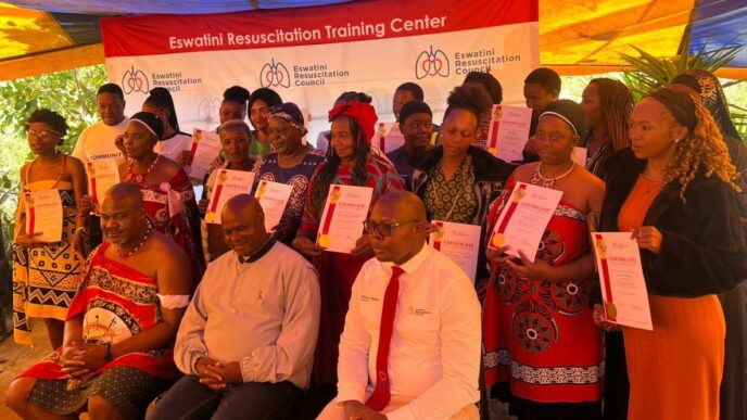 Trainees having a photo opportunity after receiving their certificates. Photo by ERC