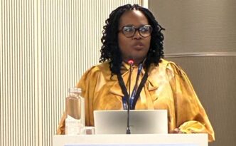 NERCHA NED, Dr Nondumiso Ncube making her remarks at the meeting. Photo: NERCHA