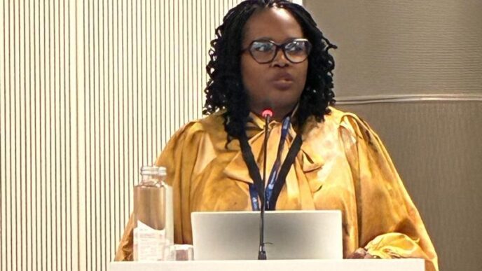 NERCHA NED, Dr Nondumiso Ncube making her remarks at the meeting. Photo: NERCHA
