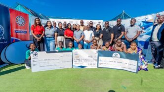 Representatives from the Inyatsi Foundation, government officials, educators and students gather at the launch of the Eswatini Schools Arts and Culture Competitions in Mbabane