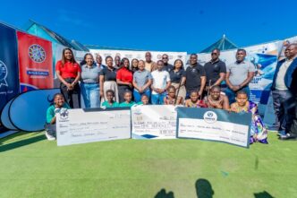 Representatives from the Inyatsi Foundation, government officials, educators and students gather at the launch of the Eswatini Schools Arts and Culture Competitions in Mbabane