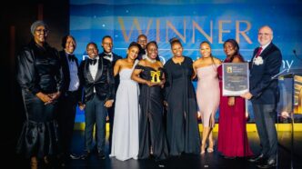 Rail Industry Awards recipients pose with their accolades at a previous ceremony hosted by the Railway Safety Regulator.
