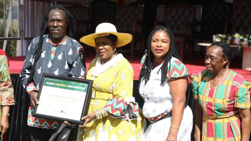 Zimbabwe's First Lady Dr Auxillia Mnangagwa poses with participants at the Mbira Festival held at Baradzanwa Cultural Village in Mazowe. Photo by Zimbabwe Tourism
