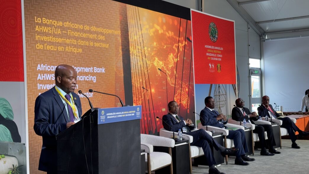 Eswatini's Commissioner Moses Vilakati addresses the high-level side event on Financing the Africa Water Policy and Vision on the sidelines of the 61st AfDB Annual Meetings in the Republic of Congo, May 27, 2026.