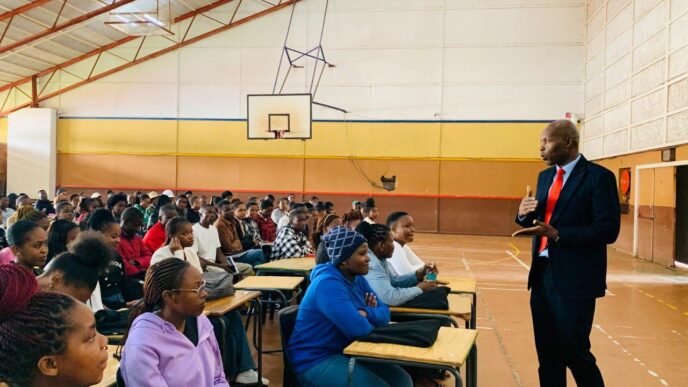 An ACCA representative engages accounting students during a session held as part of the association's visit to Eswatini, aimed at opening doors for aspiring finance professionals in the Kingdom. | Photo: ESIA