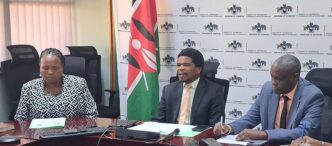 Ministry of ICT Prince Mshishimba Andreas Dlamini making his remarks during the visit on Tuesday while Kenyan Ambassador Sunya Morongei Orre the Education Attaché at the Kenya High Commission, Lucy Musau followed proceedings. Photo: Ministry of ICT