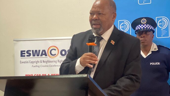 Minister of Economic Planning and Development, Dr Thambo Gina delivering his remarks at the event. Photo: Eswatini Government