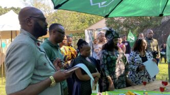 Eswatini Observer Acting Managing Director Mbongeni Mbingo, Private Chef Brian Mohammed, Nedbank Head of Audit Nkhosiphile Dlamini, Café 360 Director Sindi Simelane and Nedbank Eswatini Managing Director Fikile Nkosi admire some of the dishes prepared during the NedKitchen Cook-Off Challenge held at Sharma House as part of Nedbank Eswatini's Africa Month celebrations. Photo: Eswatini Travel News