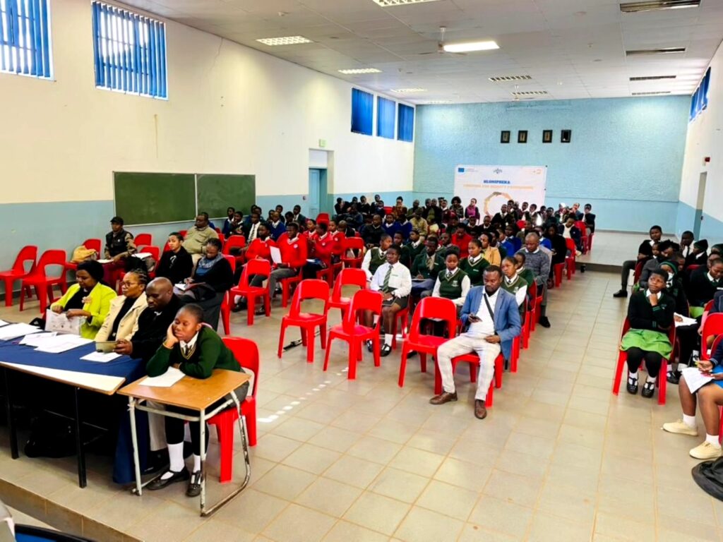 Learners, educators and organisers gather at the Regional Shiselweni Schools Debate tournament at Evelyn Baring High School, hosted under the Hlonipheka Thriving for Dignity Programme. (Picture: Deputy Prime Minister's Office)