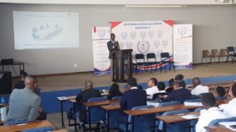 Pharmacy students at Southern Africa Nazarene University attend a guest lecture on public health supply chain systems in Eswatini, delivered in collaboration with the Ministry of Health on Thursday, 28 May 2026. (Picture: SANU)
